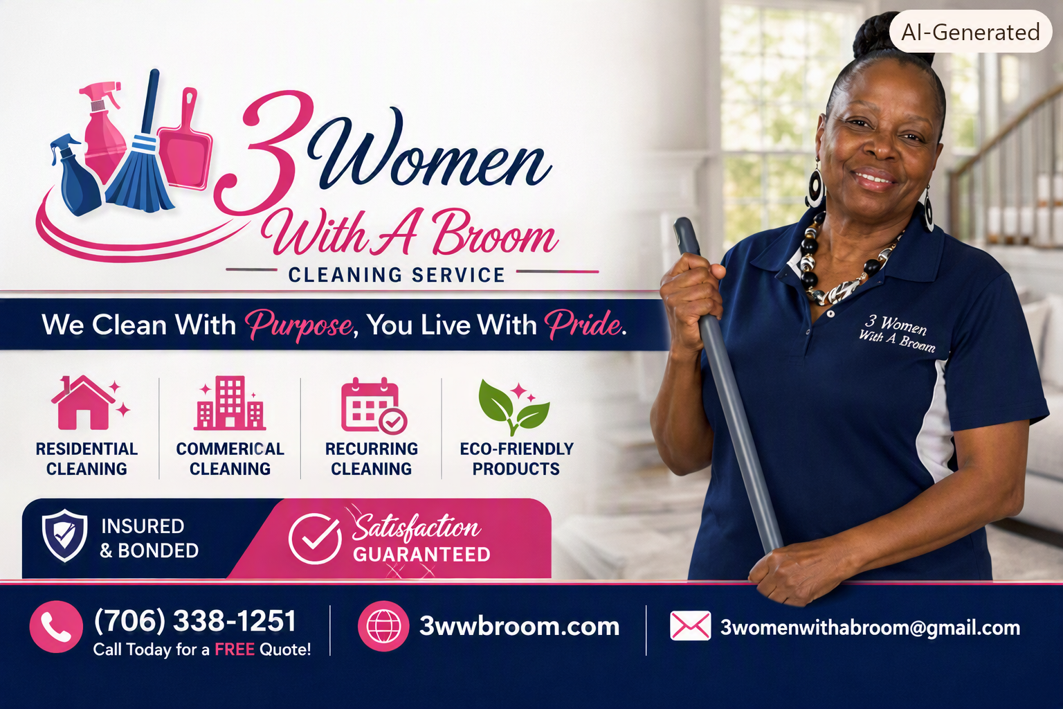 3 Women With A Broom Cleaning Service